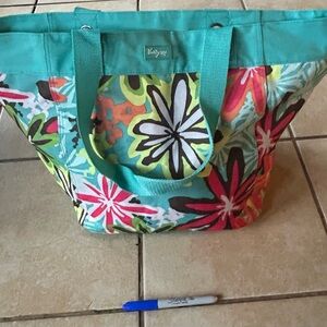 Vera Bradley Turquoise and Floral Tote